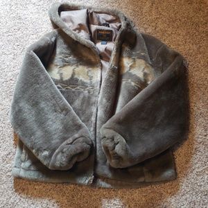Woolrich Womens Tumbleweed Leaves Fur Coat Size Xl